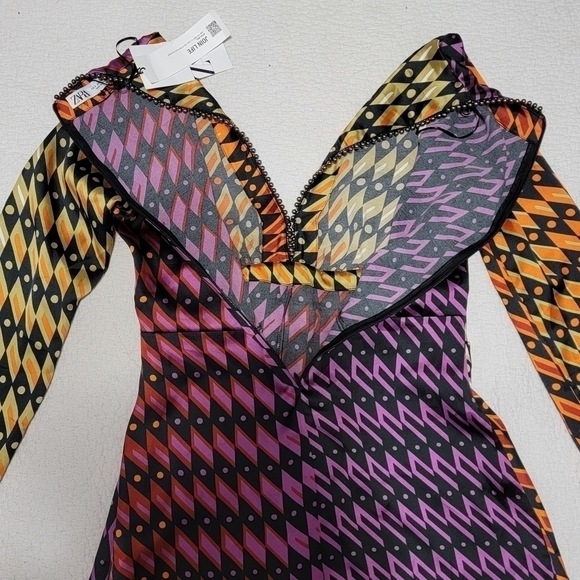 NWT ZARA Printed Short Dress - Multicolored - Picture 4 of 12